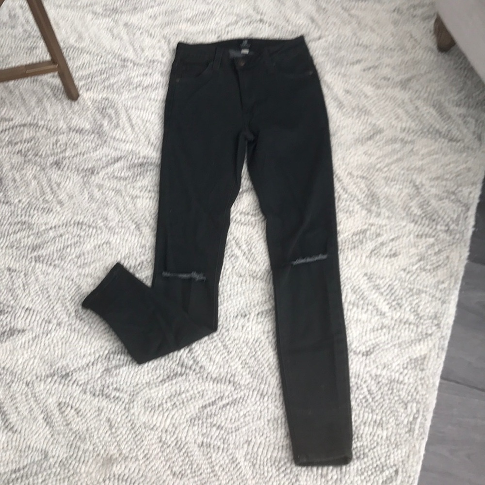 Hardly Worn! Just USA dark green ripped jeans